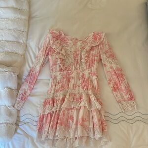 I’m selling a pink and white Loveshackfancy dress!